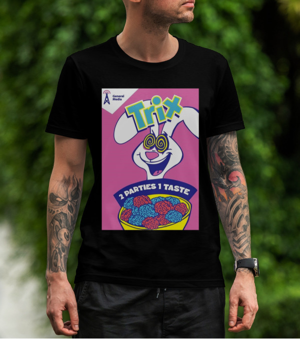 Trix Cereal Bunny With Swirled Eyes And Brain Bowl 2 Parties 1 Taste General Media T-Shirt