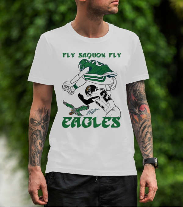 Fly Saquon Fly Eagles Reverse Hurdle Saquon Barkley Jarrian Jones T-Shirt