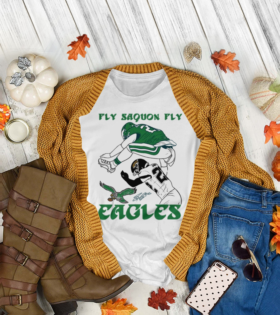 Fly Saquon Fly Eagles Reverse Hurdle Saquon Barkley Jarrian Jones T-Shirt