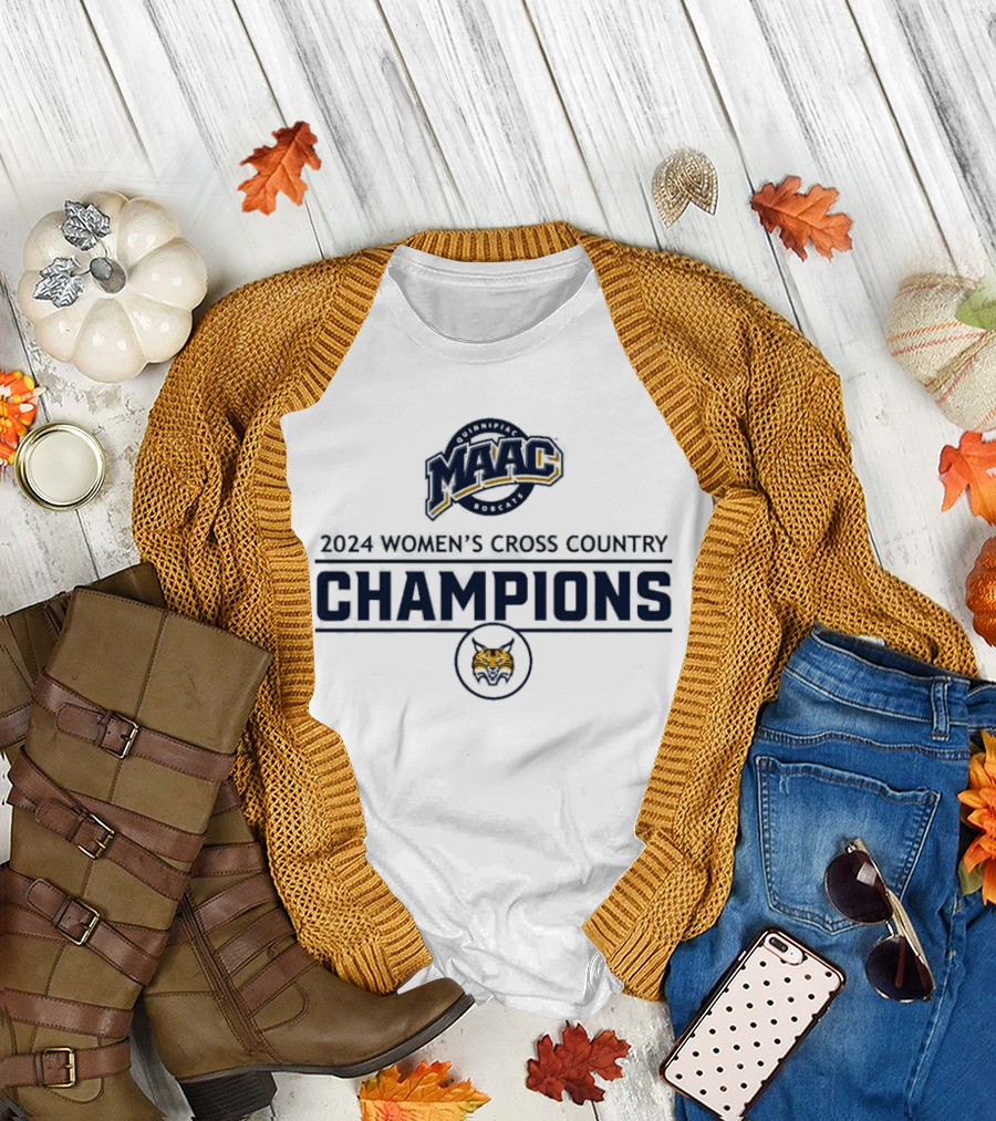 Quinnipiac Bobcats MAAC 2024 Women's Cross Country Champions T-Shirt