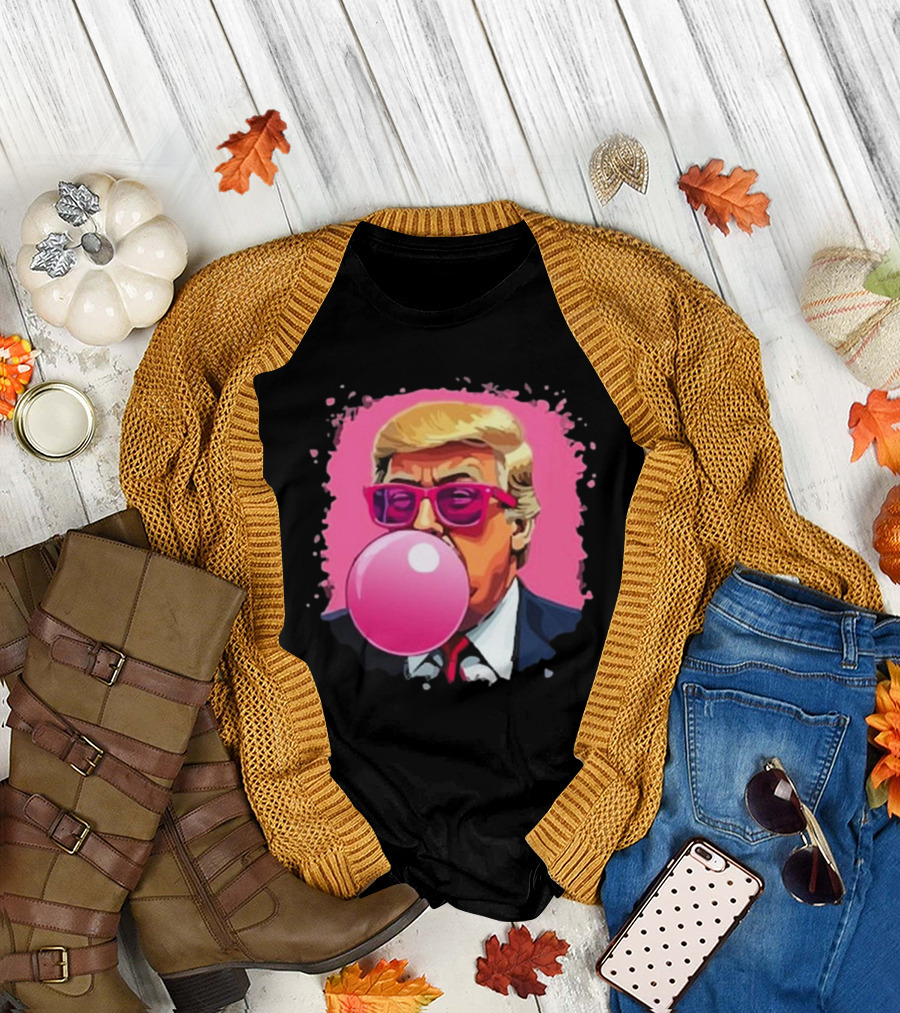 Funny Trump Pink Bubble Gum Sunglasses T-Shirt