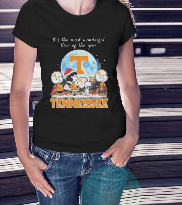 Tennessee Volunteers Christmas 2024 Peanut Characters It's The Most Wonderful Time Of The Year T-Shirt