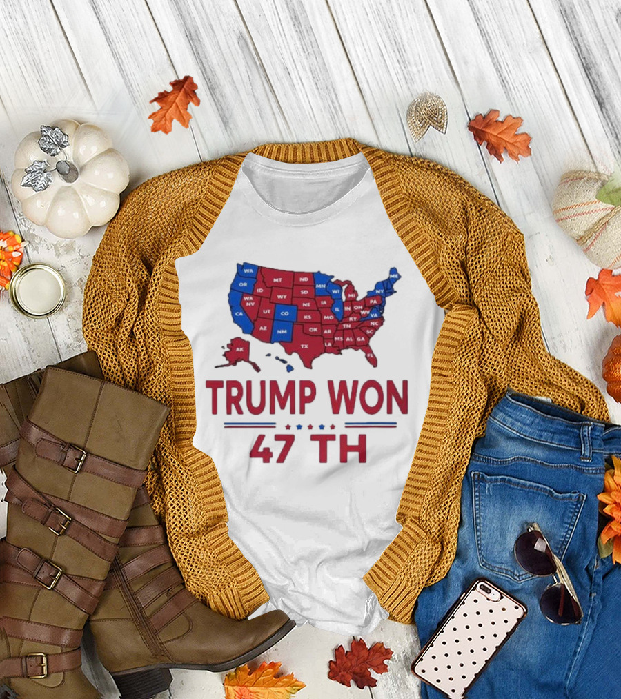 Trump Won 47th President 2024 Electoral Map T-Shirt