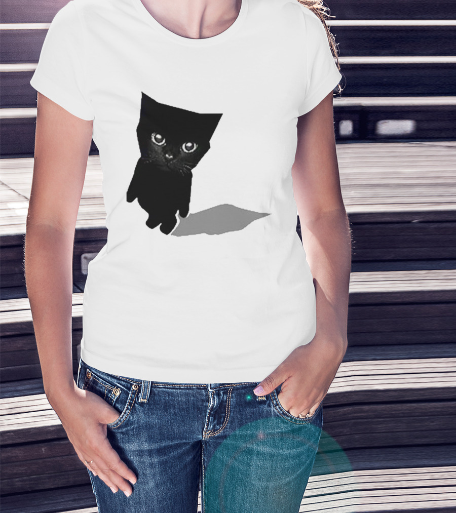 Cat Sluj Art Bro Shadow Black Kitty Image T-Shirt