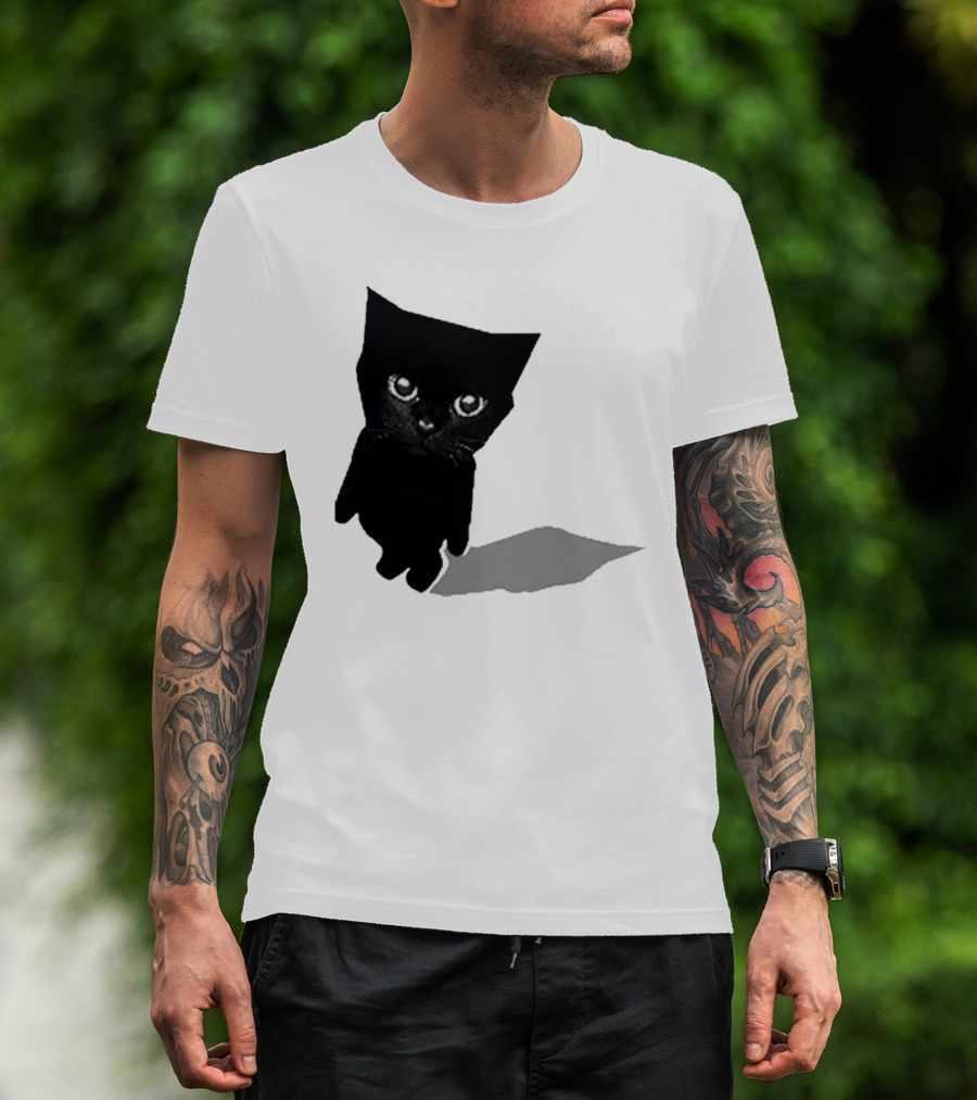 Cat Sluj Art Bro Shadow Black Kitty Image T-Shirt