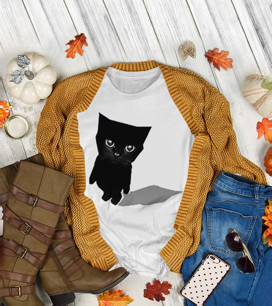 Cat Sluj Art Bro Shadow Black Kitty Image T-Shirt