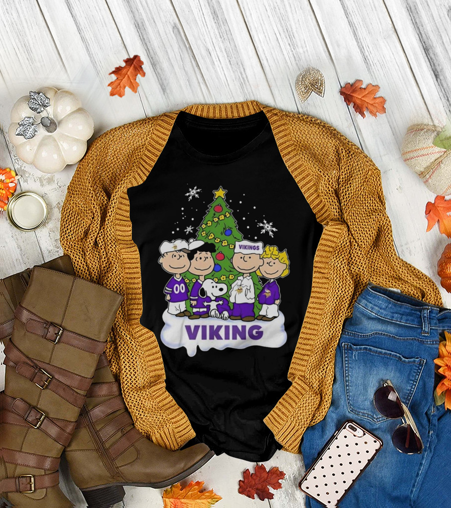 Peanuts Characters Minnesota Vikings Christmas 2024 Viking T-Shirt