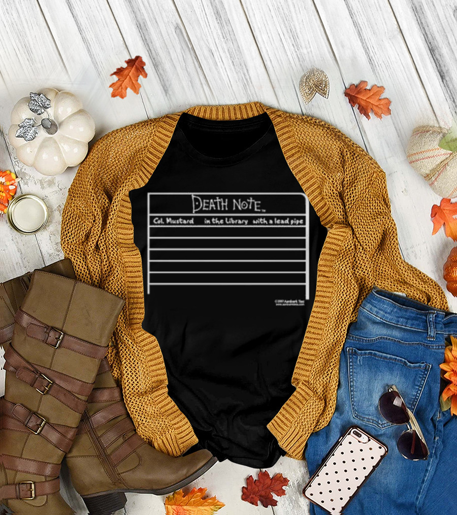 Death Note Col Mustard in the Library with a Lead Pipe T-Shirt
