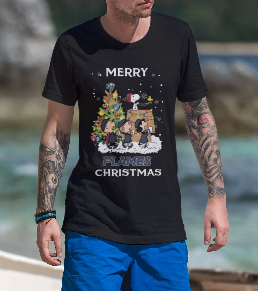Merry Flames Christmas Snoopy And Friends Liberty T-Shirt