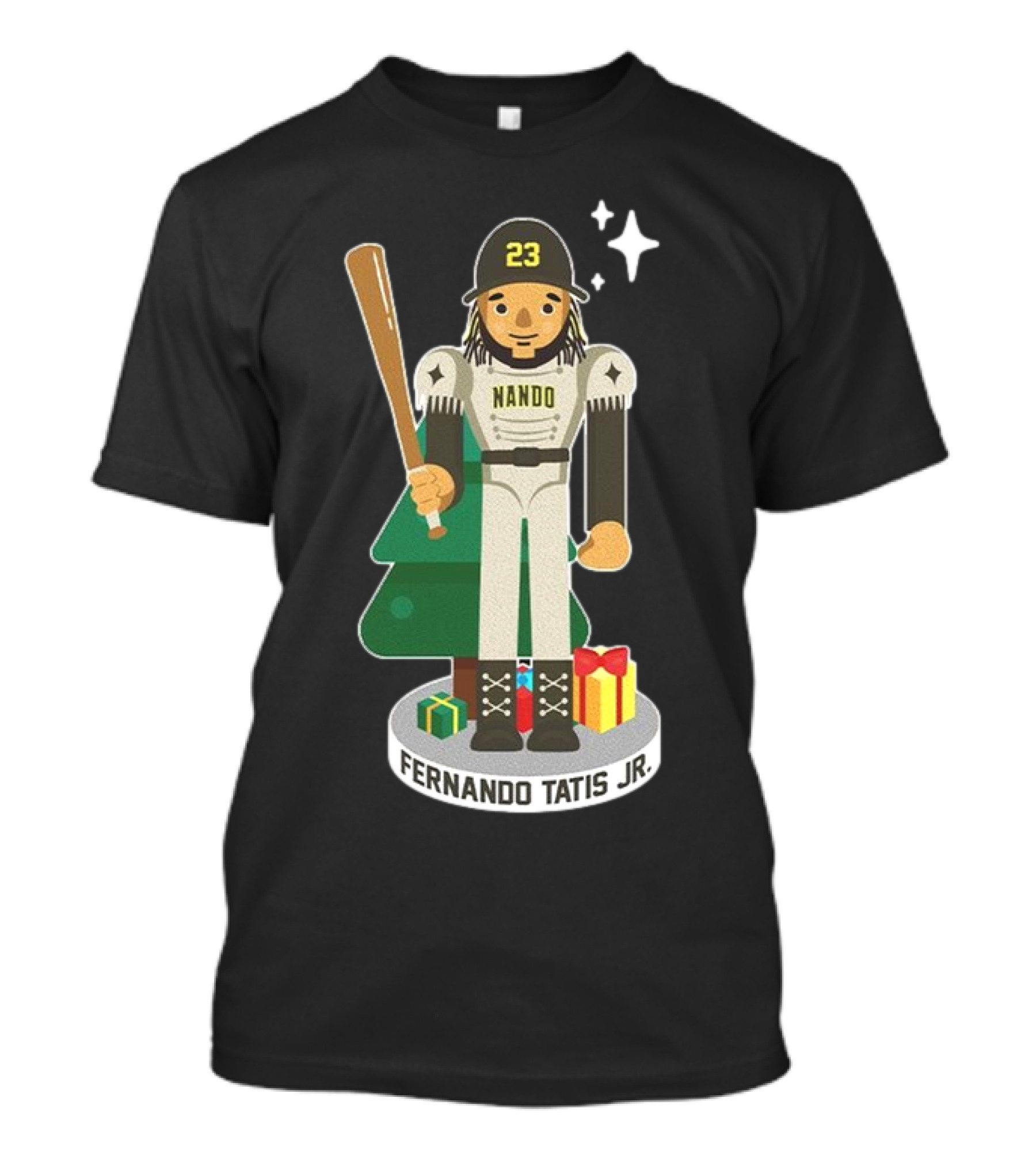 Fernando Tatis Jr. Nando 23 MLBPA Nutcracker With Baseball Bat And Gifts T-Shirt