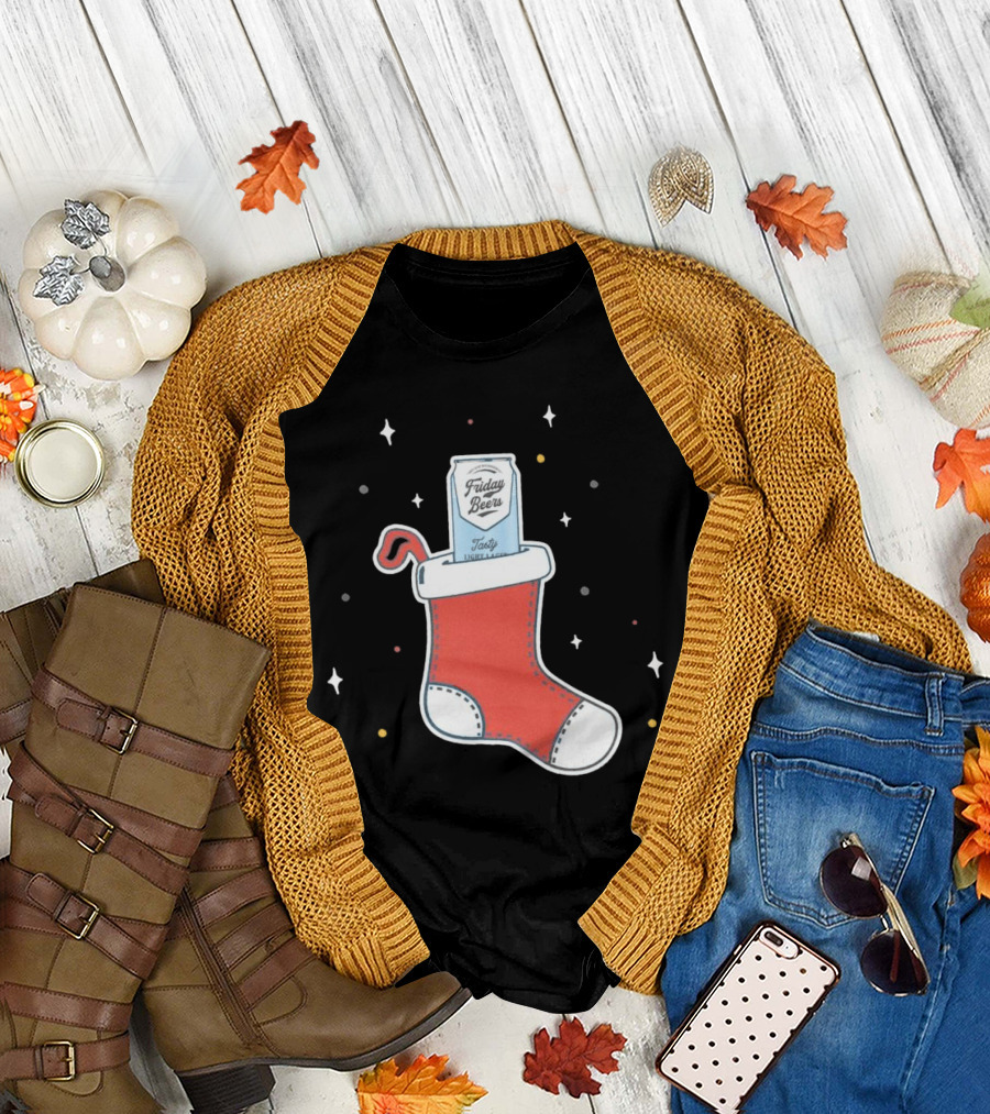 Friday Beers Christmas Stocking T-Shirt