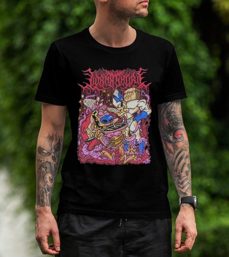 Lorna Shore Numb My Pain Cartoon Characters Chaotic Colorful Scene T-Shirt