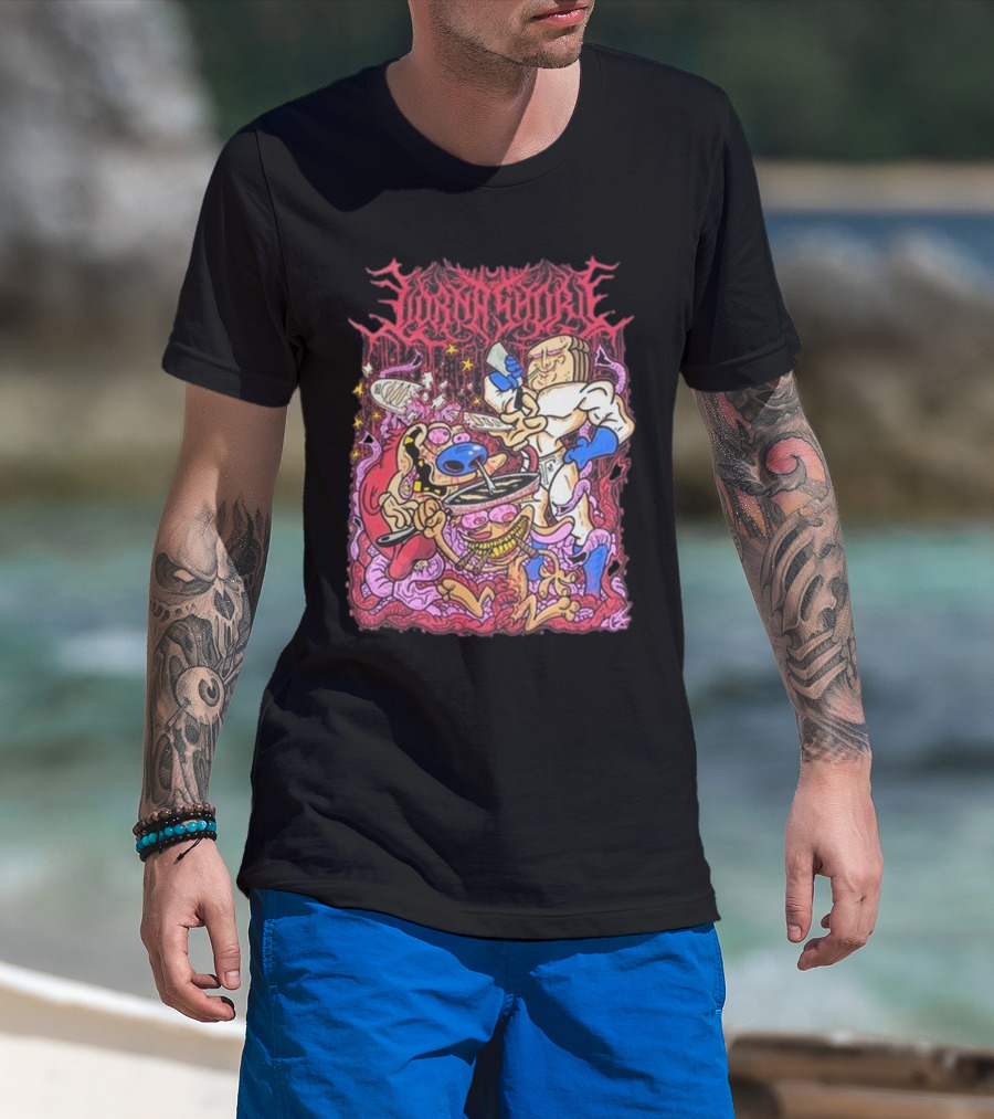 Lorna Shore Numb My Pain Cartoon Characters Chaotic Colorful Scene T-Shirt