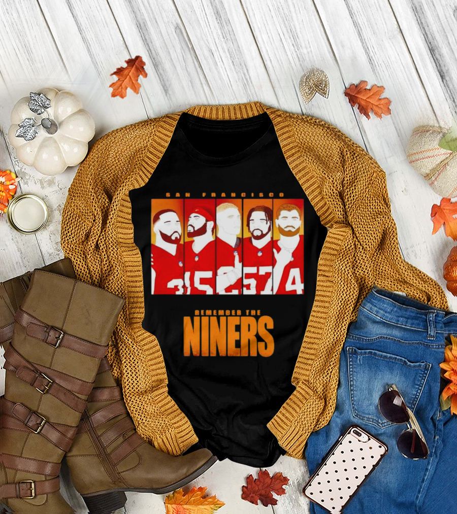 San Francisco 49ers Remember the Niners Players Red Jerseys T-Shirt