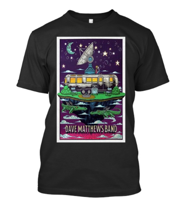 Dave Matthews Band 30th Anniversary Under The Table And Dreaming Floating Caravan With Alligators Moon And Stars T-Shirt