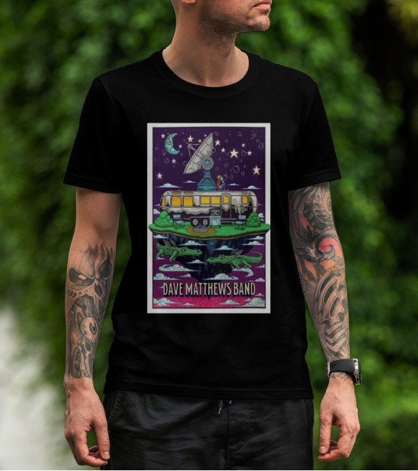 Dave Matthews Band 30th Anniversary Under The Table And Dreaming Floating Caravan With Alligators Moon And Stars T-Shirt