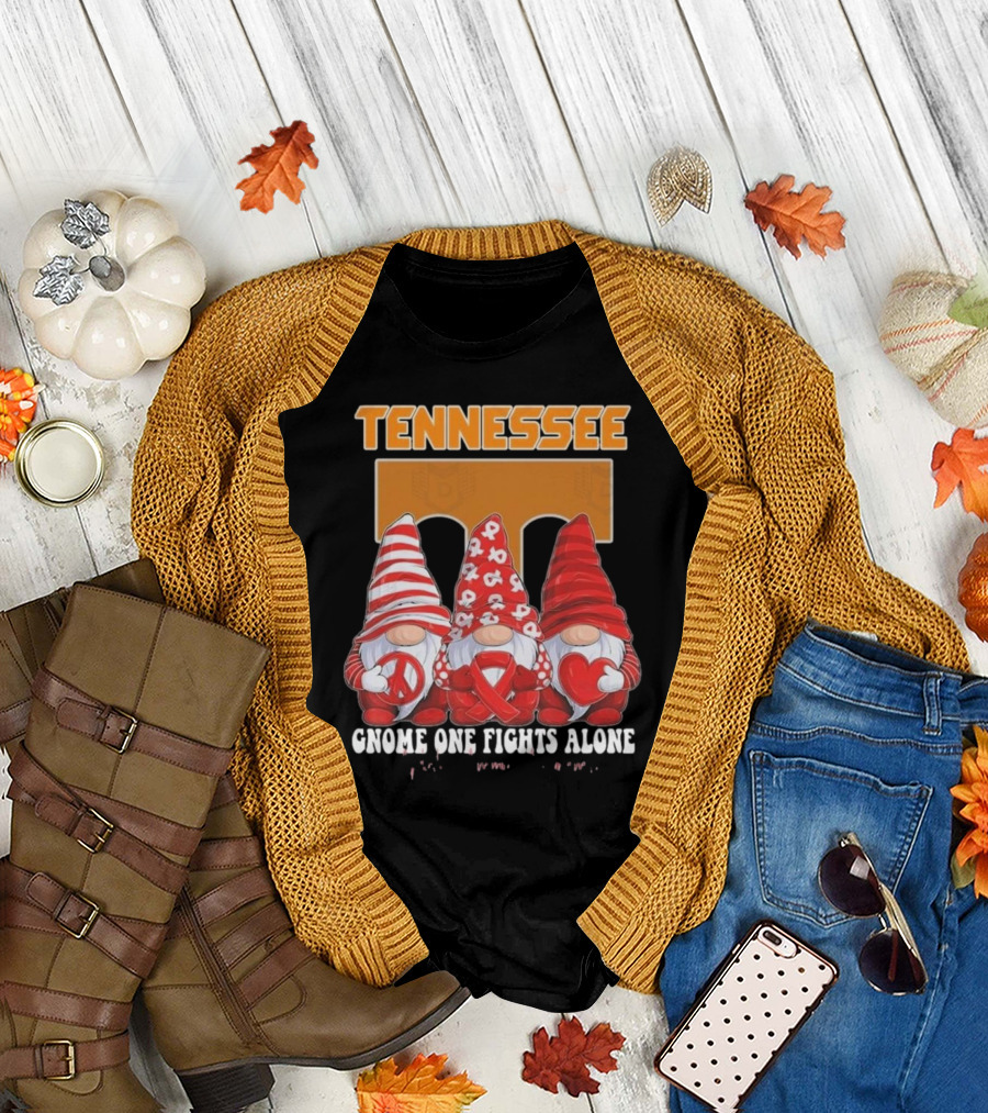 Tennessee Volunteers Gnome One Fights Alone T-Shirt