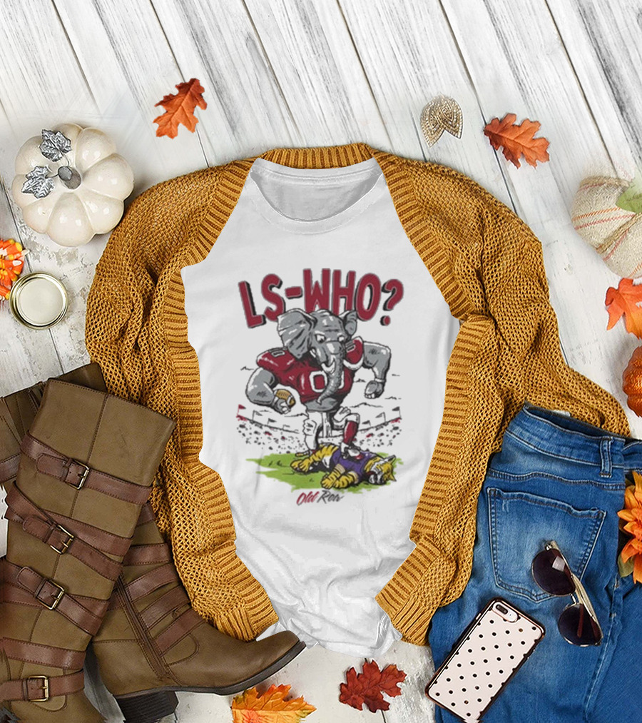 Alabama Crimson Tide LS-Who Football Rivalry Elephant Over LSU Tigers T-Shirt