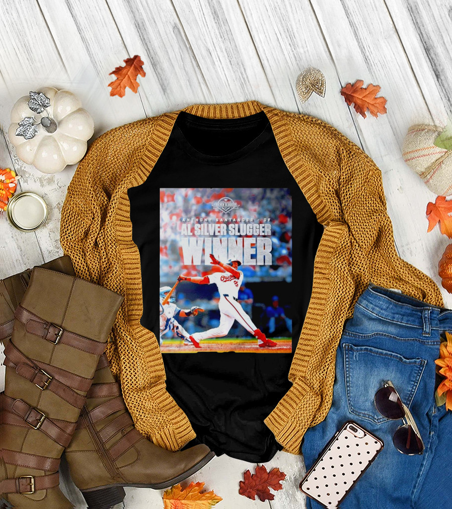 Anthony Santander AL Silver Slugger Winner Orioles Baseball Action T-Shirt
