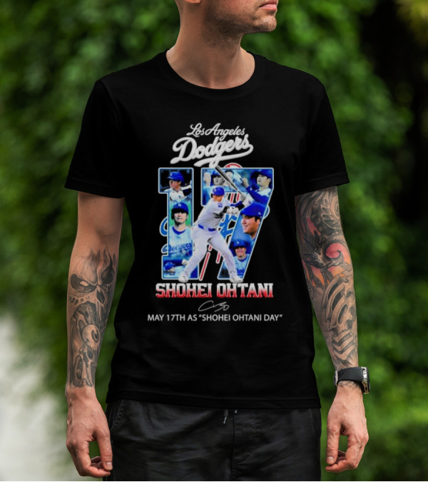 Los Angeles Dodgers Shohei Ohtani 17 May 17th As Shohei Ohtani Day Signature T-Shirt