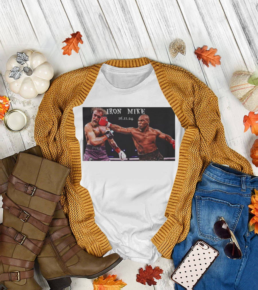 Iron Mike 16 11 24 Jake Paul vs Mike Tyson Boxing Match T-Shirt