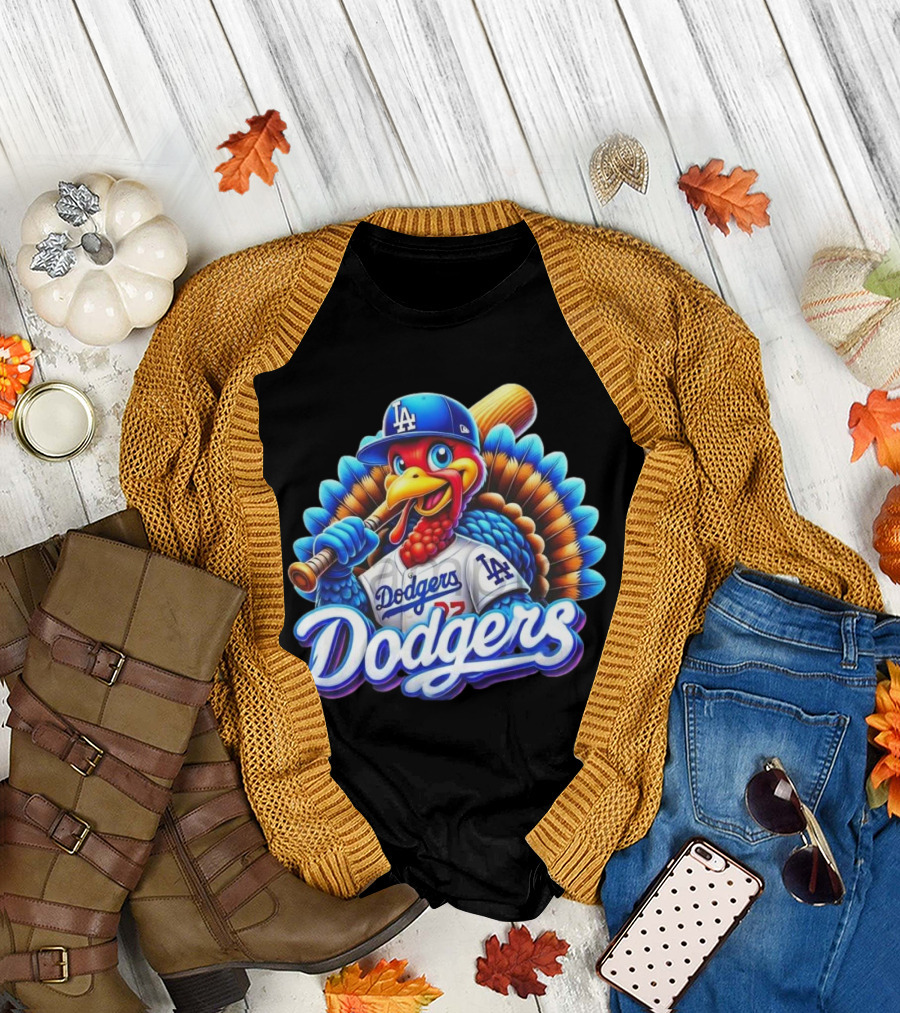 Dodgers Thanksgiving LA Baseball Turkey T-Shirt