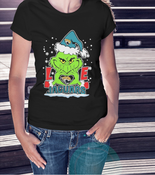 The Grinch Love Jacksonville Jaguars Football Christmas T-Shirt