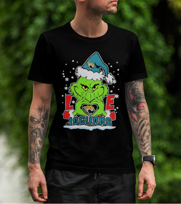 The Grinch Love Jacksonville Jaguars Football Christmas T-Shirt
