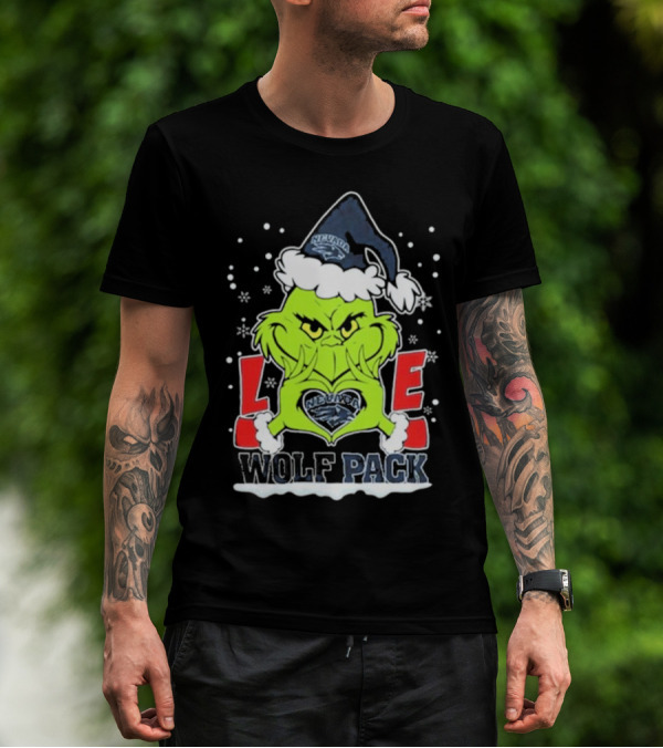 The Grinch Love Nevada Wolf Pack Football Christmas T-Shirt