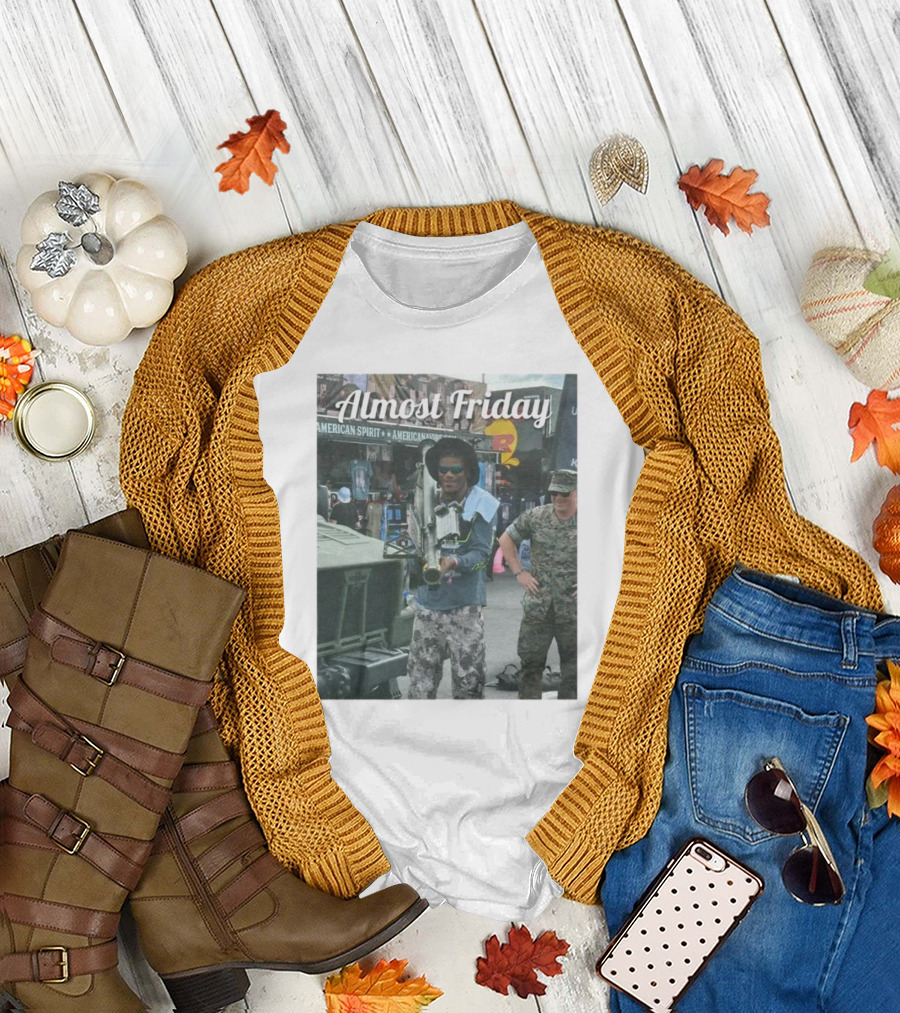 Almost Friday Lamar with Rocket Launcher in Military Setting T-Shirt