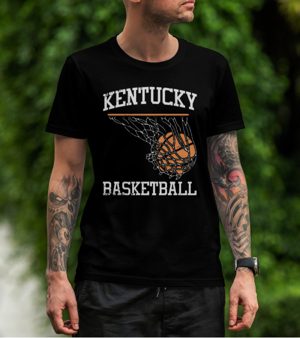 Kentucky Basketball Hoop Swoosh Net T-Shirt