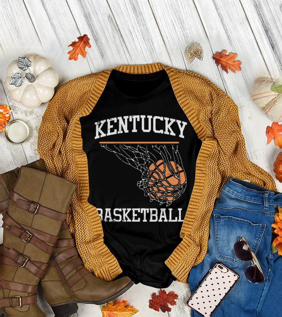 Kentucky Basketball Hoop Swoosh Net T-Shirt