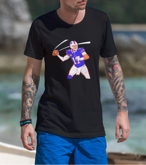 Josh Allen Buffalo Bills Victory Monday Cartoon Football Player T-Shirt