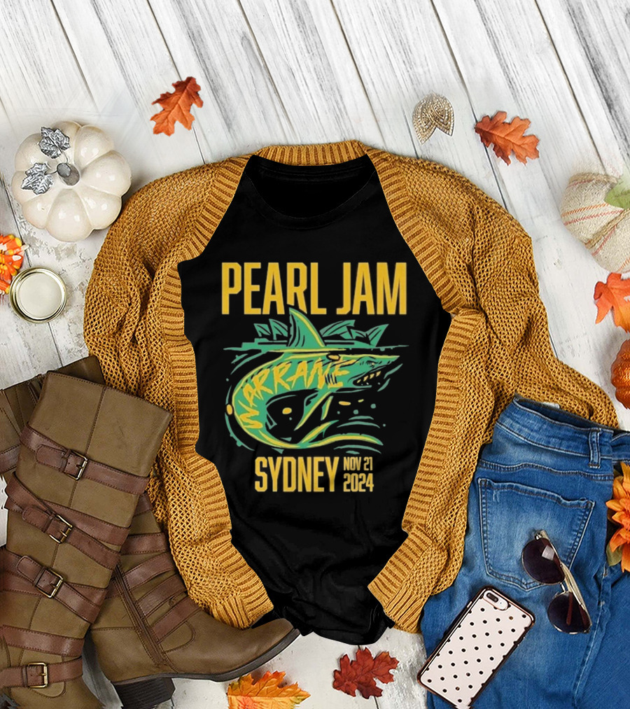 Pearl Jam Sydney Nov 21 2024 Shark Graphics Warrane T-Shirt