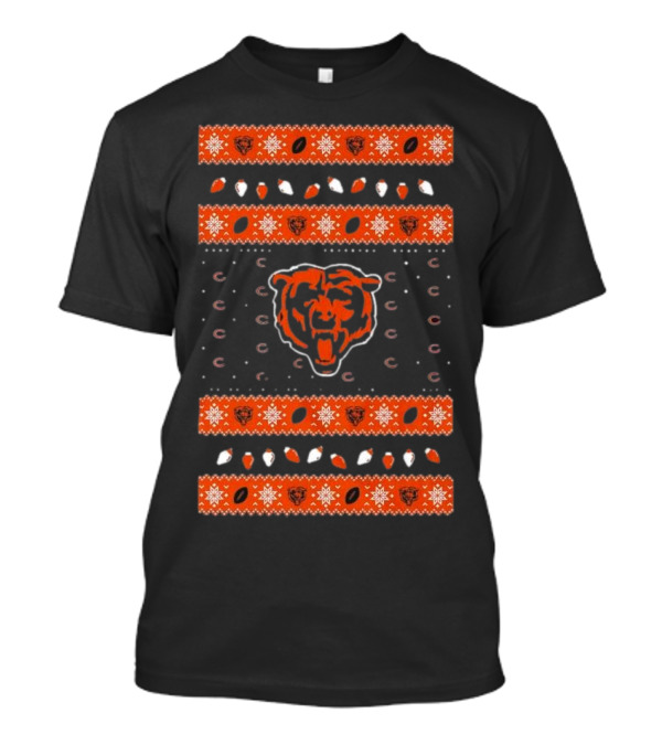 Chicago Bears Holiday Lights Ugly Sweater 2024 Christmas Football T-Shirt