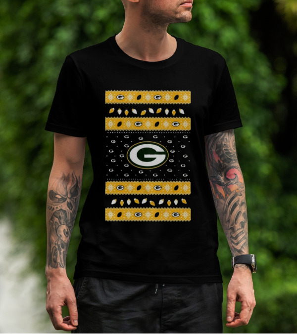 Green Bay Packers Holiday Lights Ugly Sweater T-Shirt