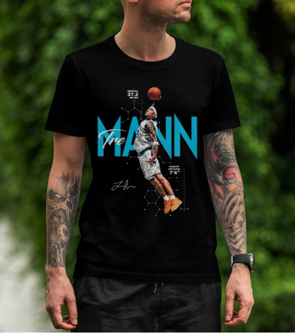 Tre Mann Vertical Jump Basketball Dunk 37.2 Inches Charlotte Hornets T-Shirt