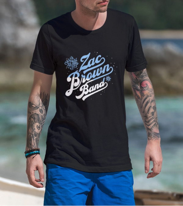 Zac Brown Band Snowflake Winter Black T-Shirt