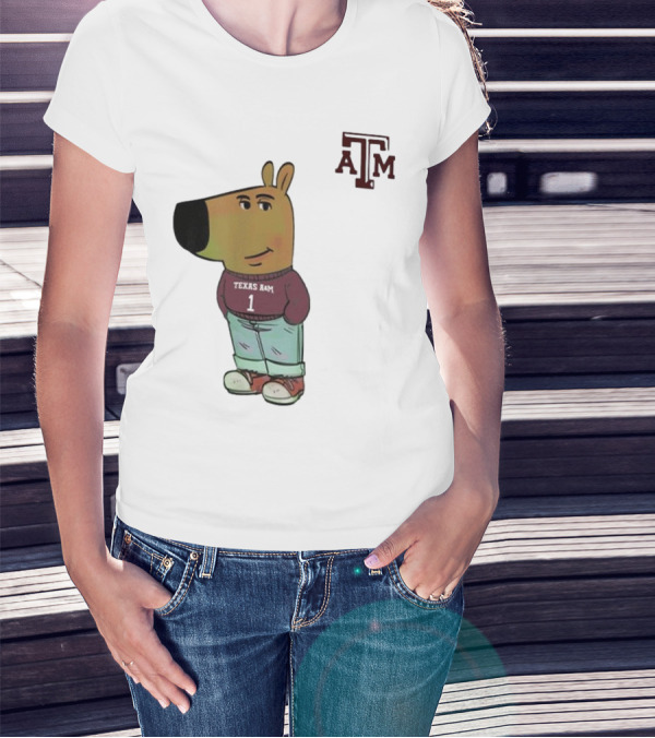 Texas A&M Aggies Chill Guy Character With A&M Logo And Jersey T-Shirt