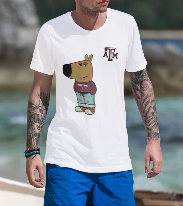 Texas A&M Aggies Chill Guy Character With A&M Logo And Jersey T-Shirt