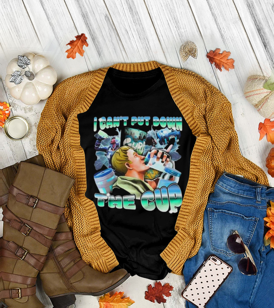 I Can’t Put Down The Cup Gamer Hydration Slam Fortnite T-Shirt