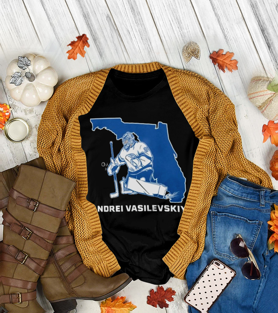 Andrei Vasilevskiy Tampa Bay Hockey Florida Map T-Shirt