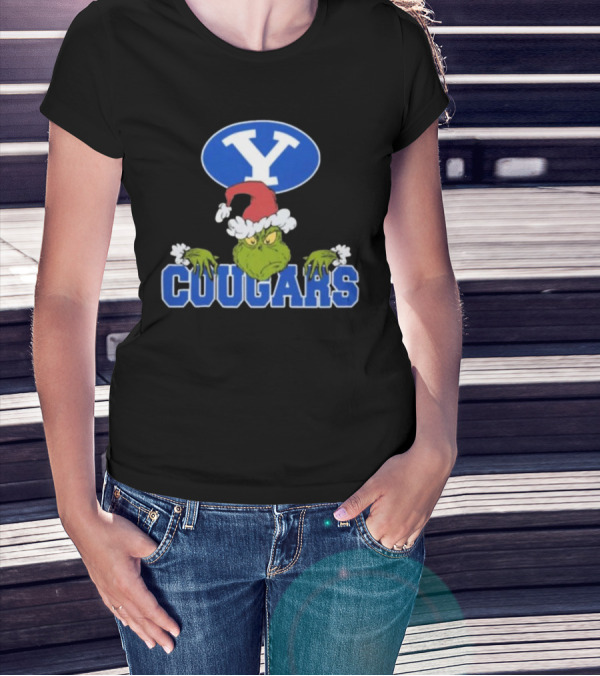 BYU Cougars Grinch Christmas NCAA Football T-Shirt