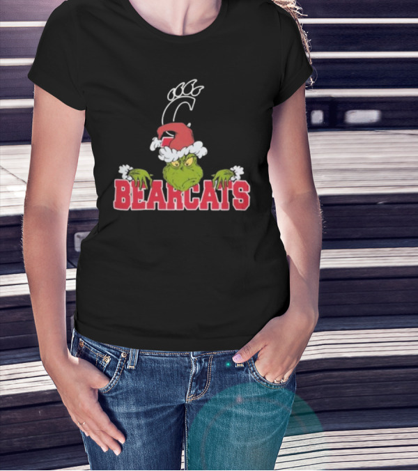 NCAA Cincinnati Bearcats Grinch Christmas Football T-Shirt