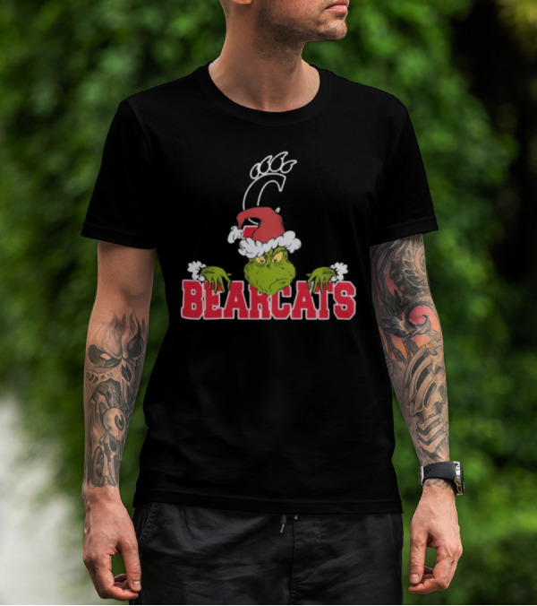 NCAA Cincinnati Bearcats Grinch Christmas Football T-Shirt