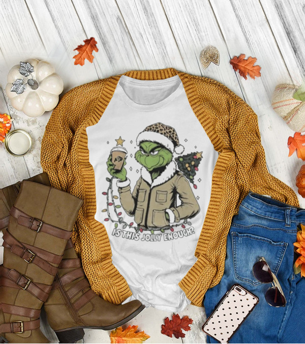 Is This Jolly Enough Colorado Buffaloes Santa Grinch Merry Christmas T-Shirt