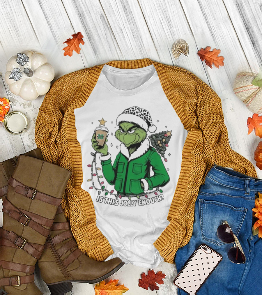Marshall Thundering Herd Santa Grinch Is This Jolly Enough Merry Christmas T-Shirt