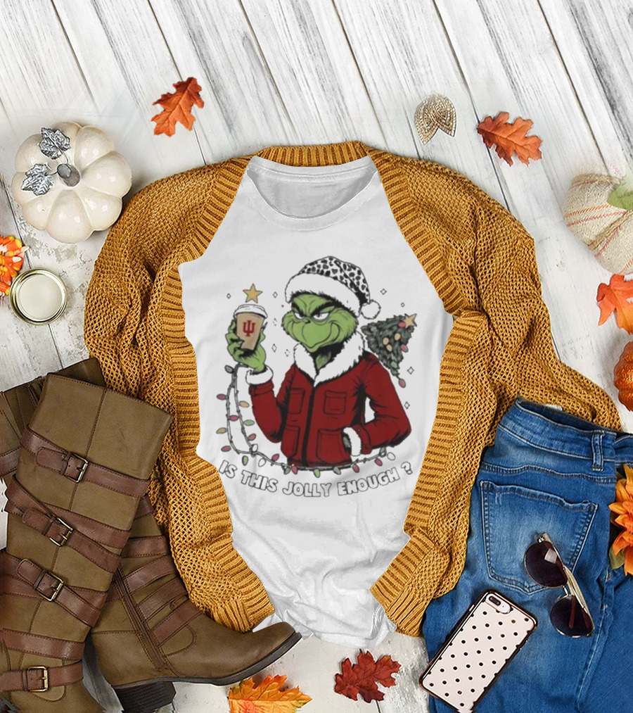 Indiana Hoosiers Grinch Is This Jolly Enough Merry Christmas T-Shirt