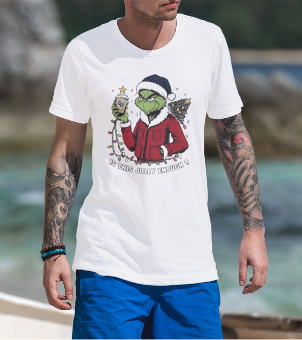 Liberty Flames Grinch Christmas Is This Jolly Enough Merry Christmas T-Shirt