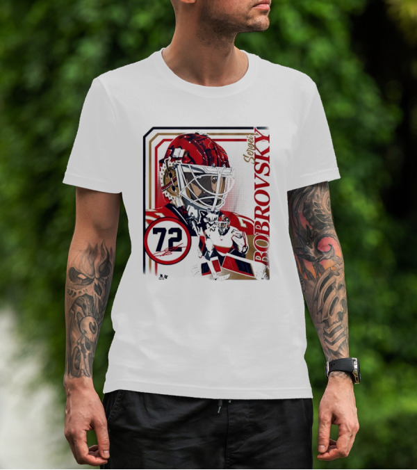 Sergei Bobrovsky 72 Collage Frame Hockey Goalie Mask Action Pose T-Shirt